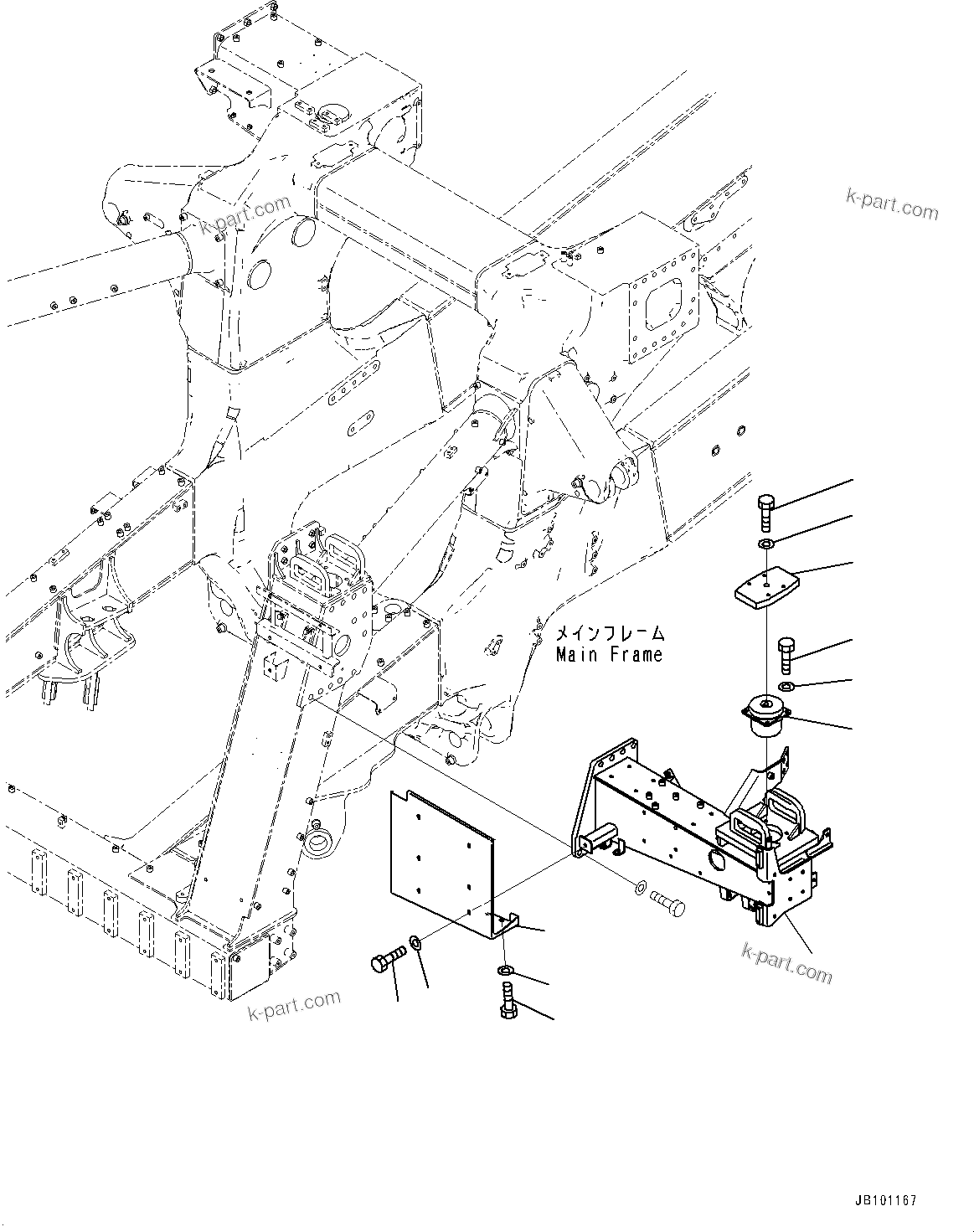 Komatsu parts book diagram for HD785-8E0 S/N 55001-UP: FRONT SUPPORT, L.H.(#55001-)
