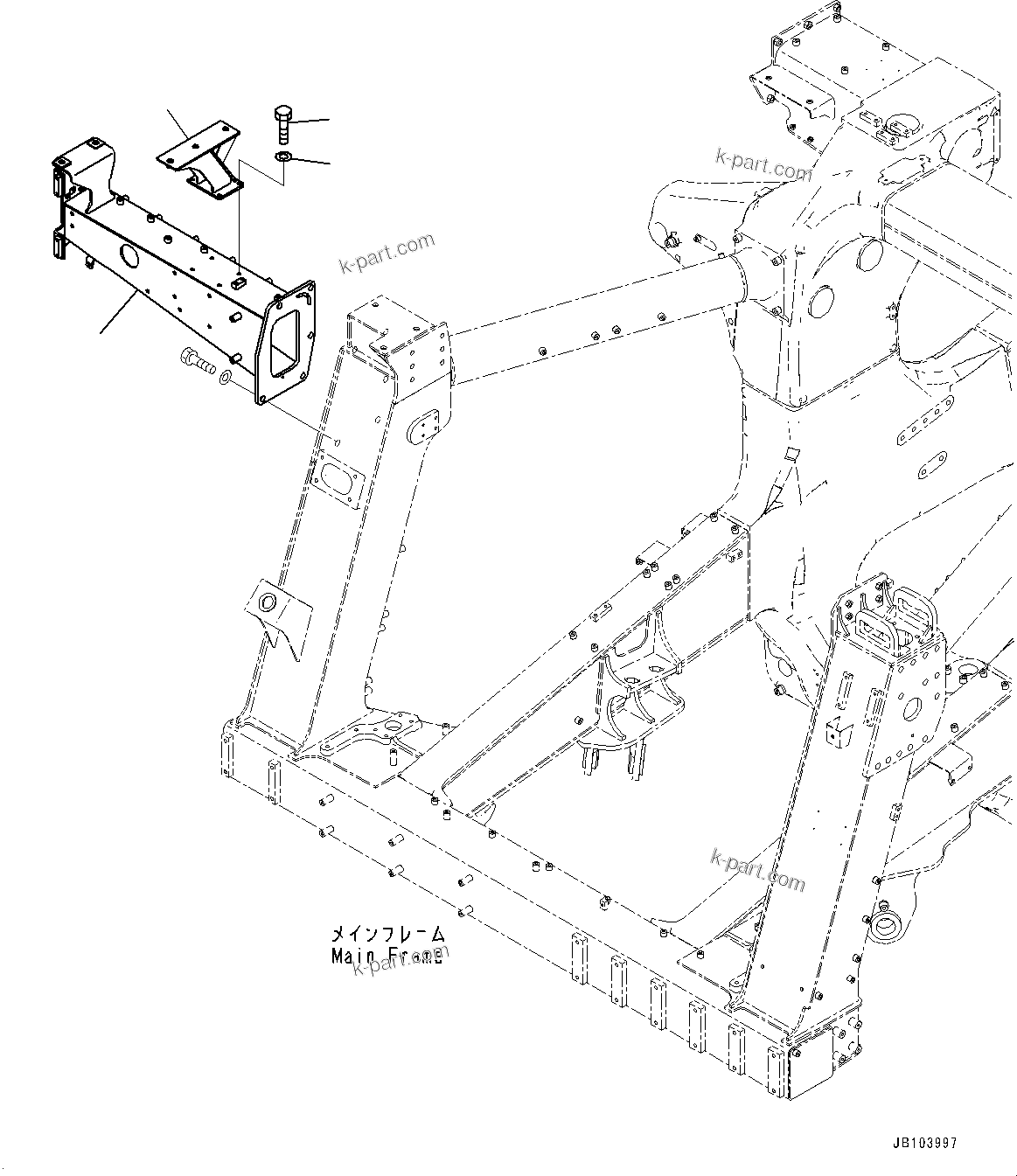 Komatsu parts book diagram for HD785-8E0 S/N 55001-UP: FRONT SUPPORT, R.H.(#55024-)