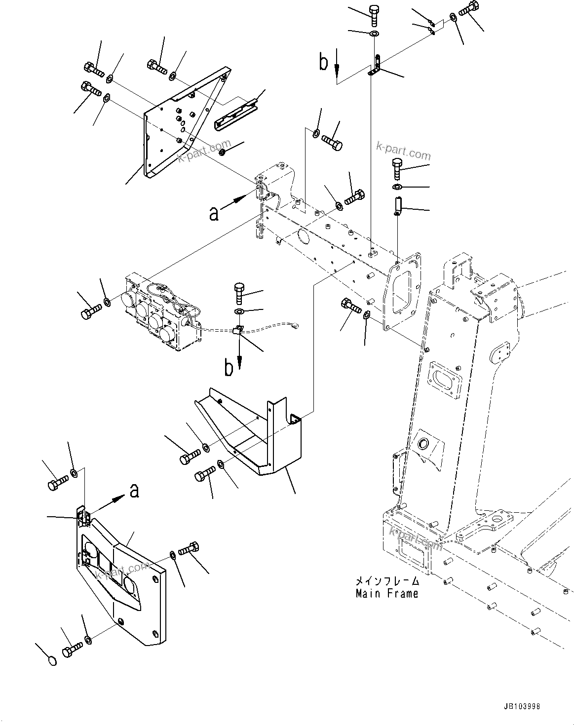 Komatsu parts book diagram for HD785-8E0 S/N 55001-UP: FRONT SUPPORT, GUARD MOUNTING (2/2)(#55024-)