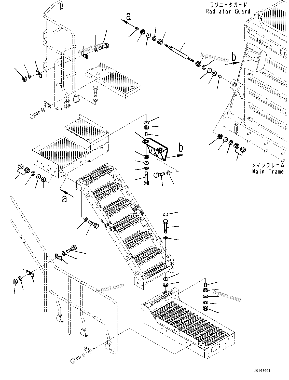 Komatsu parts book diagram for HD785-8E0 S/N 55001-UP: STAIRWAY, MOUNTING BOLT(#55024-)