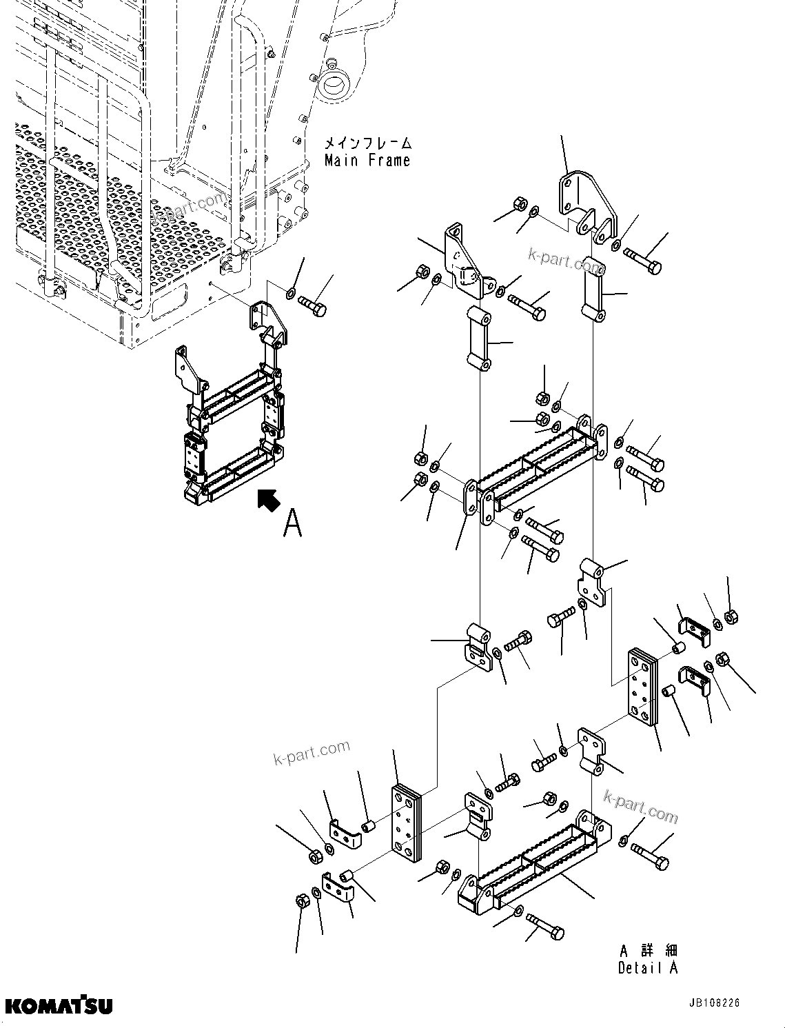 Komatsu parts book diagram for HD785-8E0 S/N 55001-UP: STAIRWAY, STEP (2/2)(#55077-)