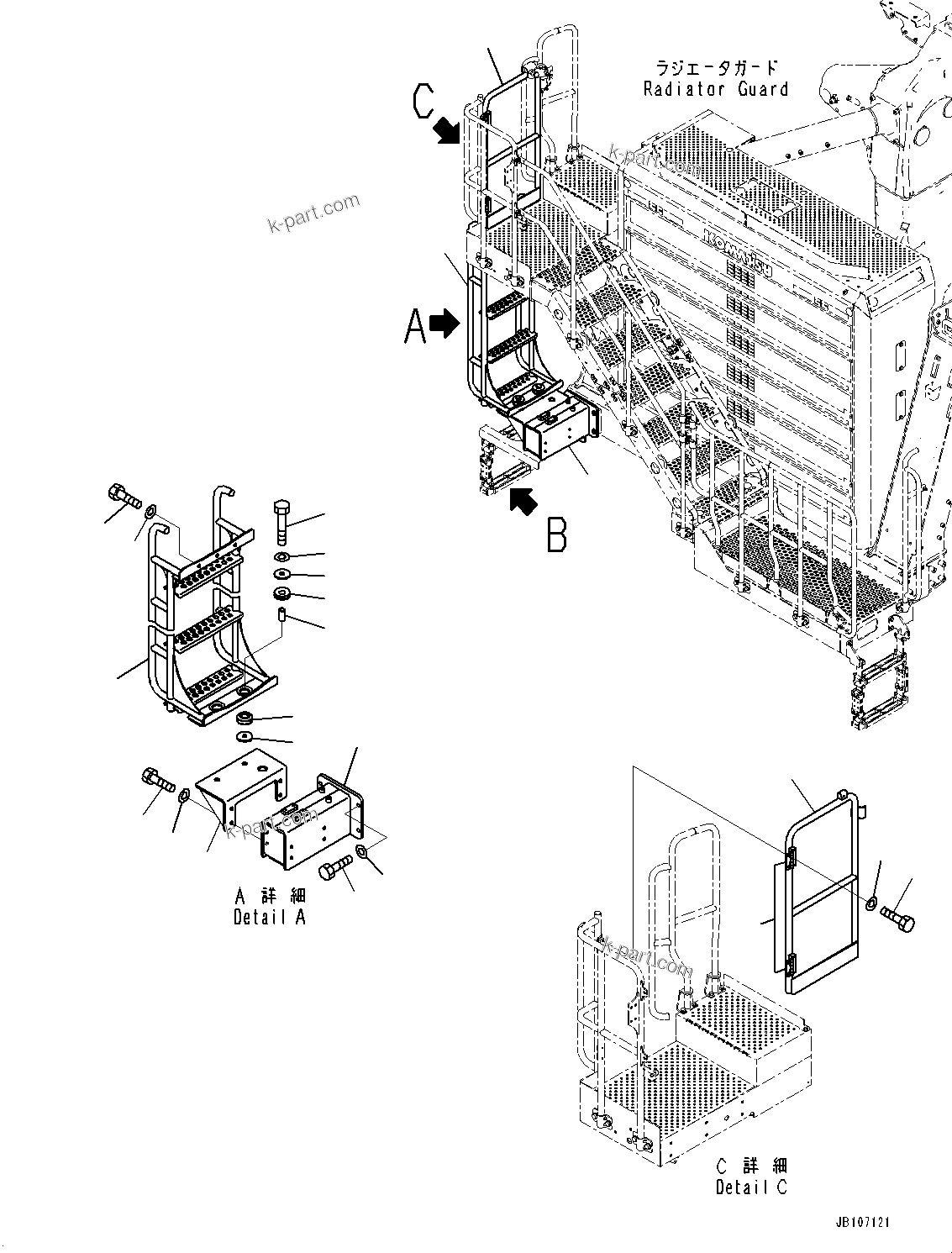 Komatsu parts book diagram for HD785-8E0 S/N 55001-UP: STAIRWAY, LADDER(#55024-)