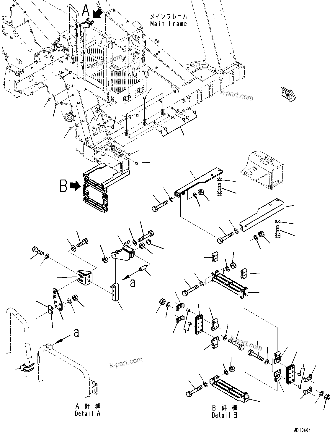 Komatsu parts book diagram for HD785-8E0 S/N 55001-UP: STAIRWAY, GATE(#55024-55067)