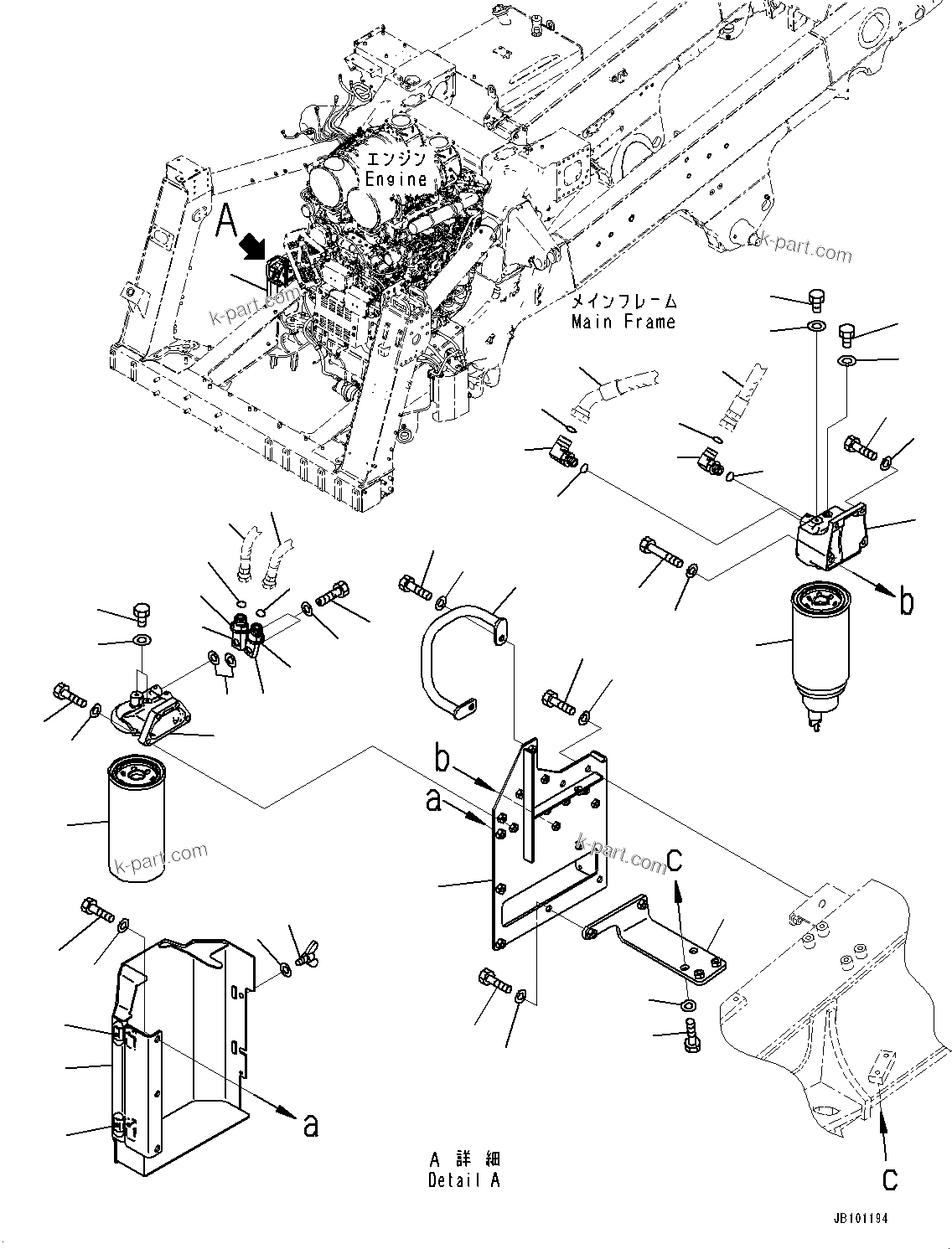 Komatsu parts book diagram for HD785-8E0 S/N 55001-UP: ENGINE FILTER AND RELATED PARTS, R.H.(#55001-55011)