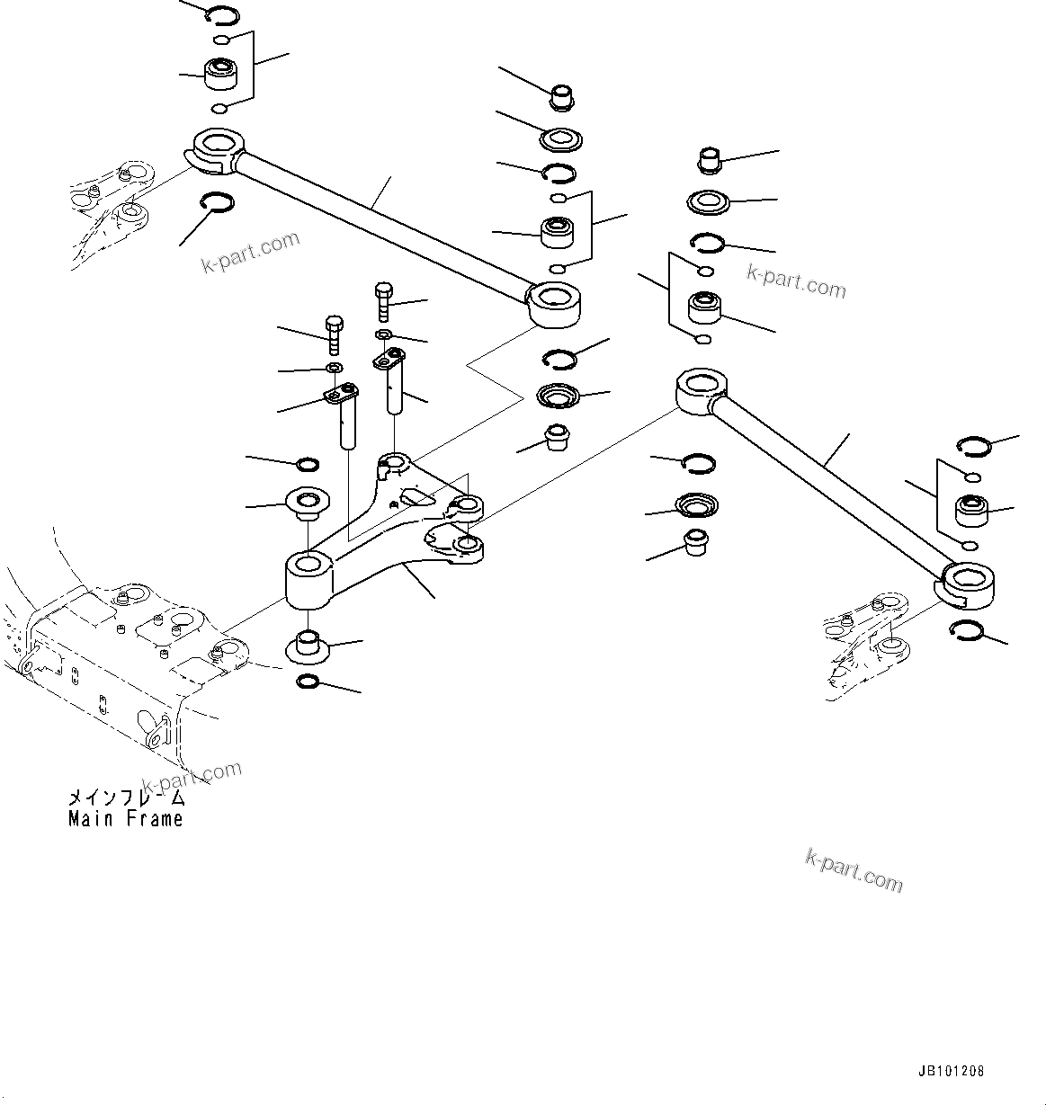 Komatsu parts book diagram for HD785-8E0 S/N 55001-UP: STEERING LINKAGE, LEVER AND ROD(#55001-)