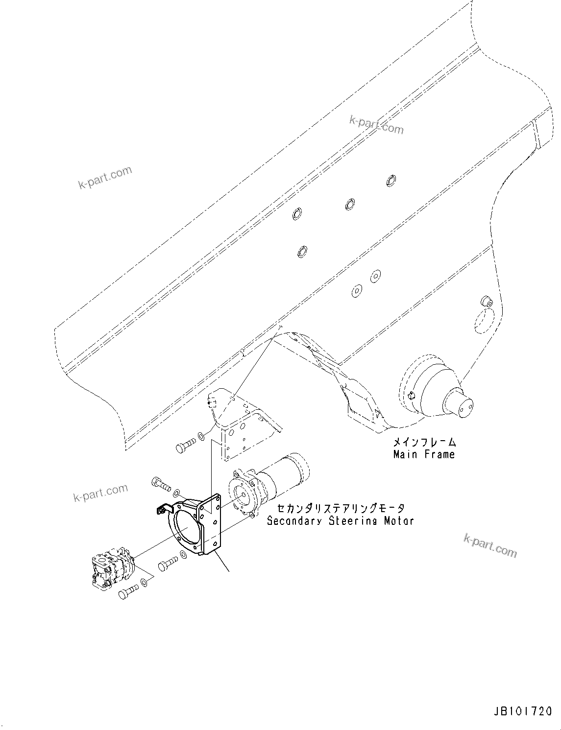Komatsu parts book diagram for HD785-8E0 S/N 55001-UP: EMERGENCY STEERING PIPING FLOW CONTROL SWITCH, BRACKET(#55001-)