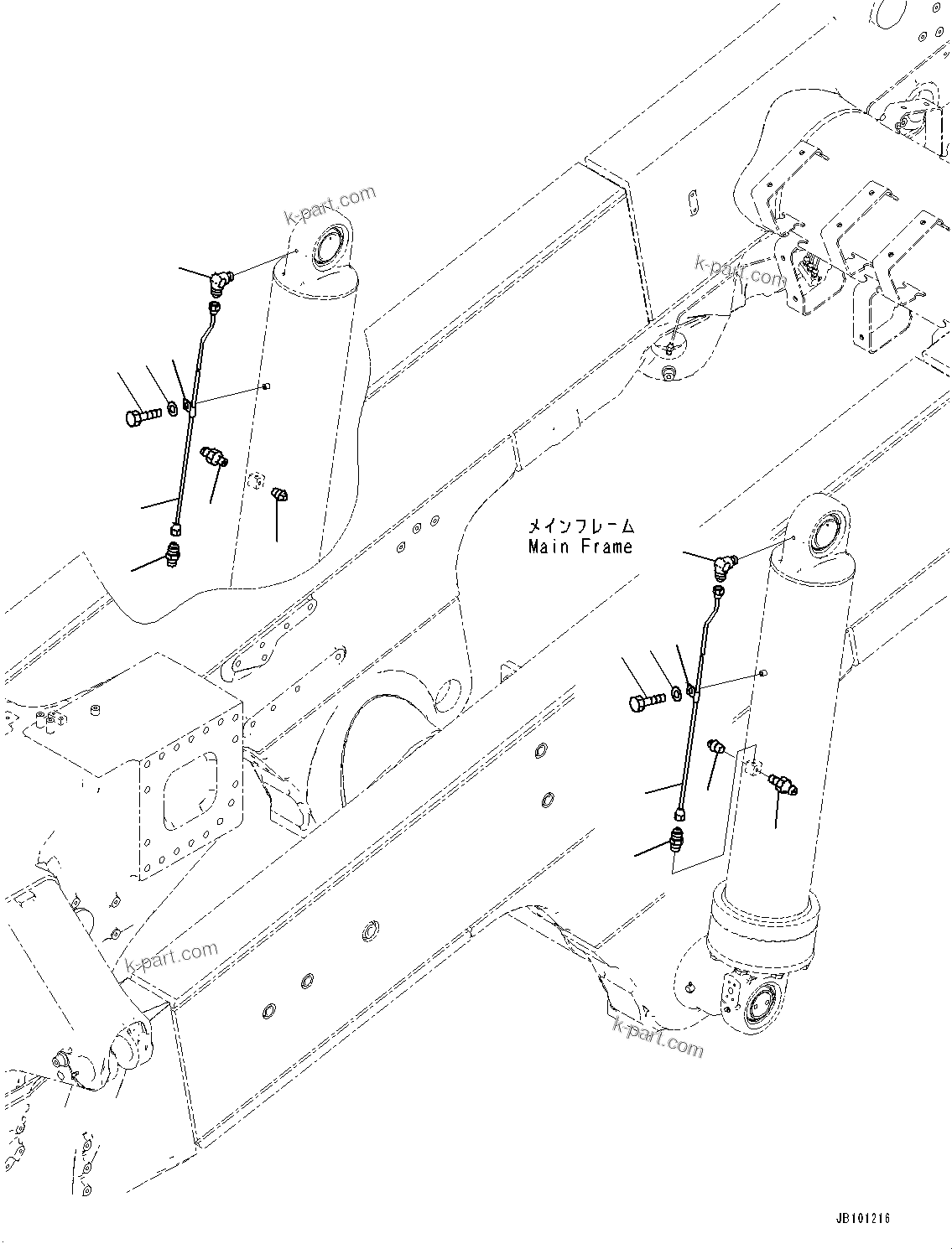 Komatsu parts book diagram for HD785-8E0 S/N 55001-UP: LUBRICATION PIPING, LUBRICATION PIPING (2/2)(#55001-)