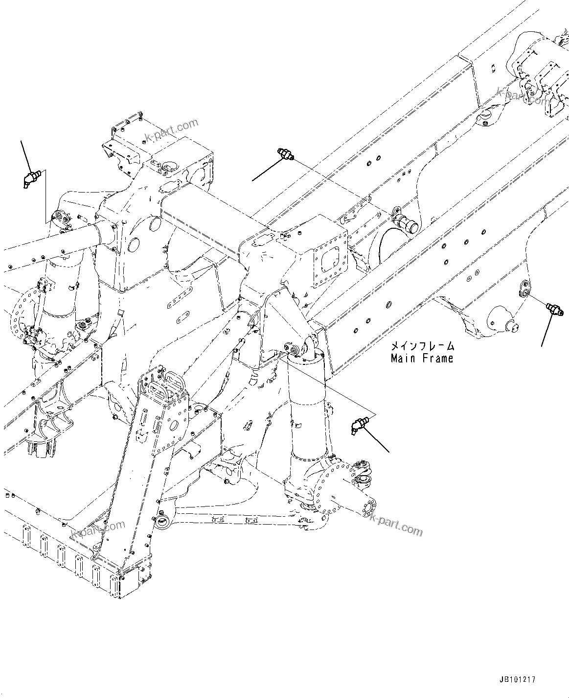 Komatsu parts book diagram for HD785-8E0 S/N 55001-UP: LUBRICATION PIPING, FITTING(#55001-)