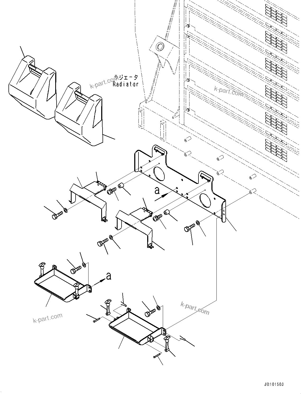 Komatsu parts book diagram for HD785-8E0 S/N 55001-UP: TIRE STOPPER, (#55001-55005)