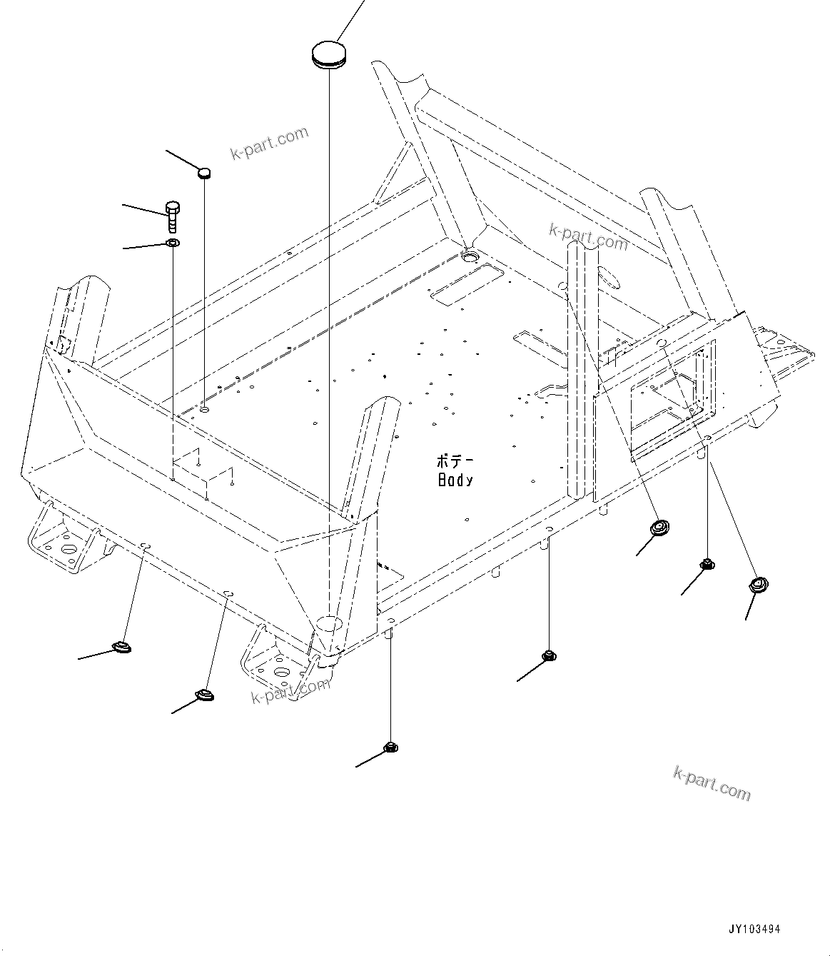 Komatsu parts book diagram for HD785-8E0 S/N 55001-UP: CAB, CAP(#55001-)