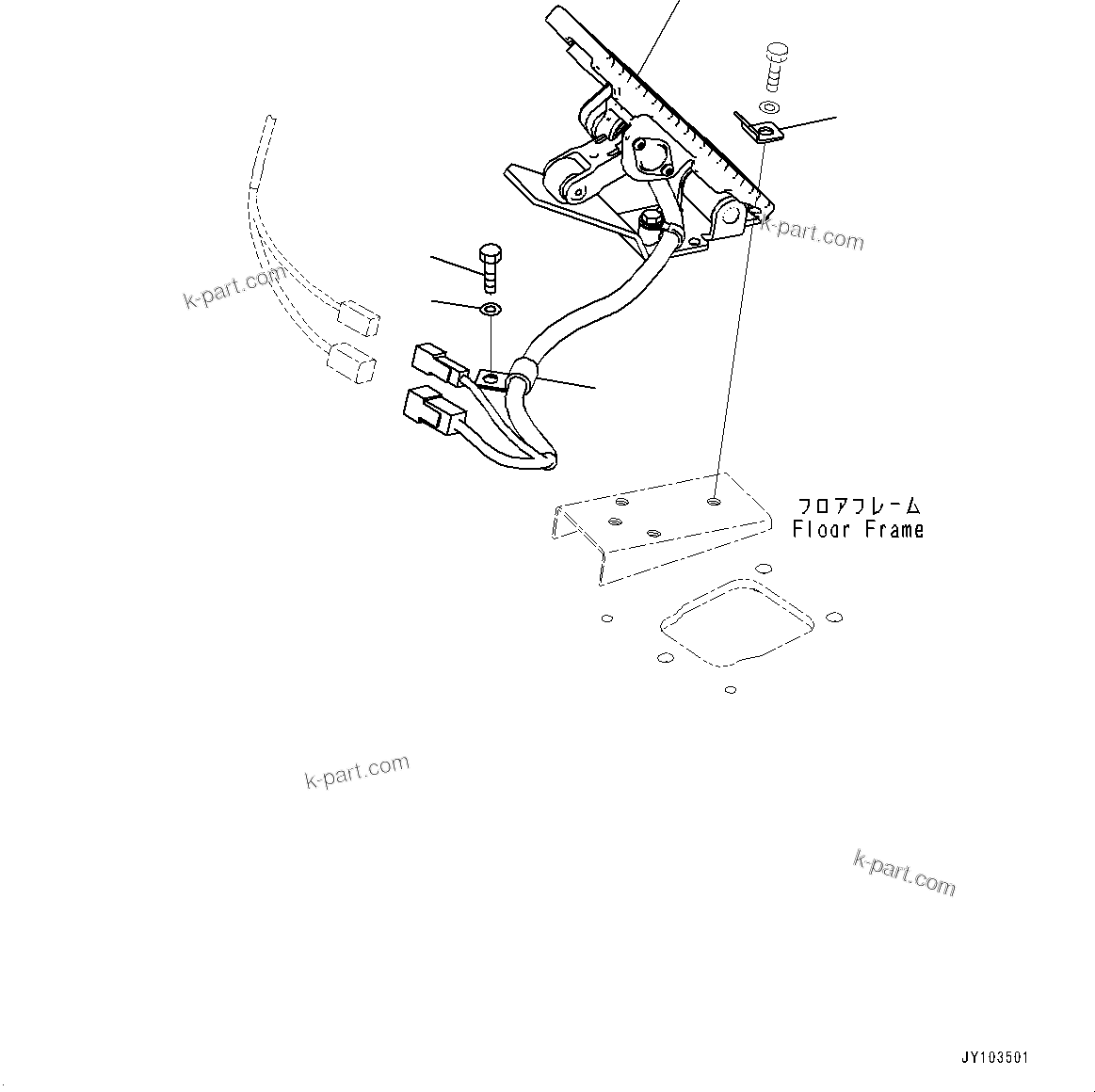 Komatsu parts book diagram for HD785-8E0 S/N 55001-UP: CAB, ACCELERATOR PEDAL(#55001-)