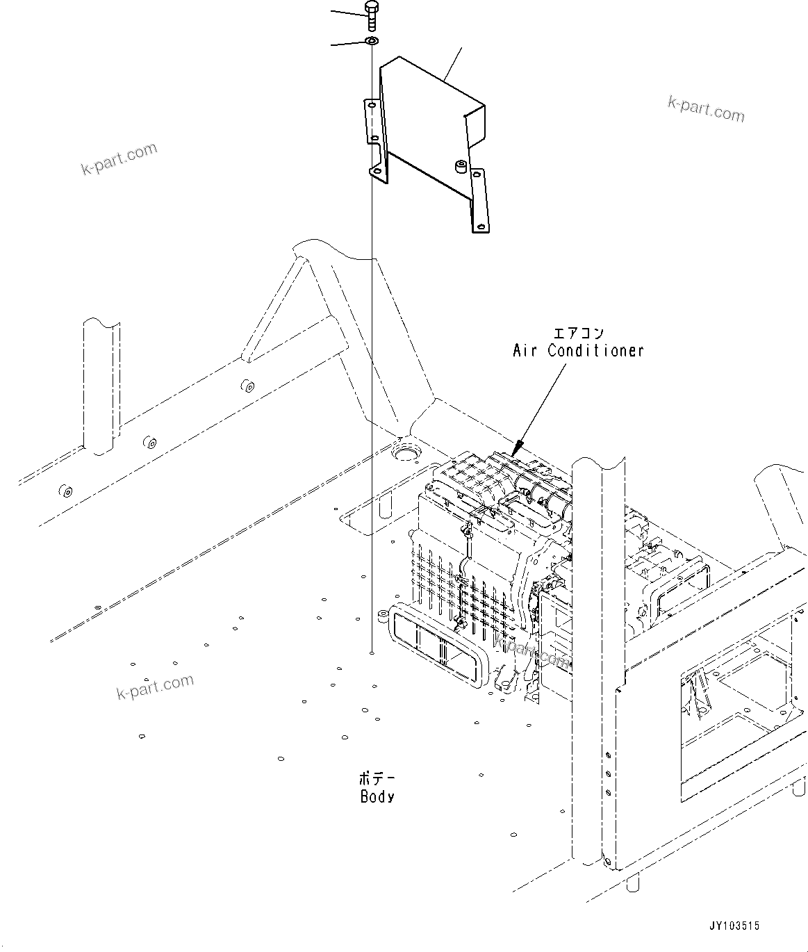 Komatsu parts book diagram for HD785-8E0 S/N 55001-UP: CAB, AIR CONDITIONER DUCT (3/3)(#55001-)