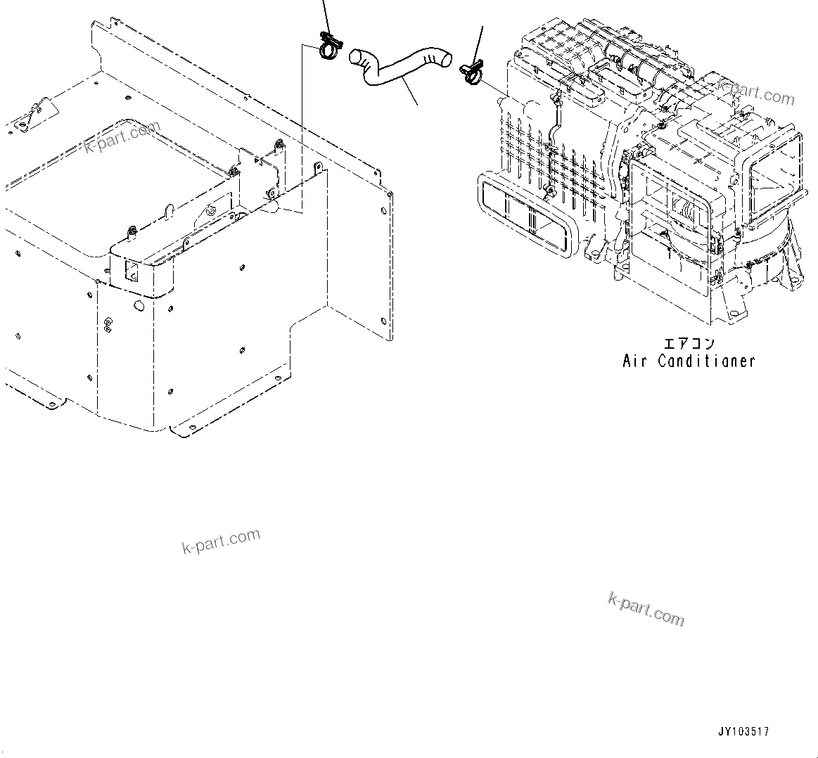 Komatsu parts book diagram for HD785-8E0 S/N 55001-UP: CAB, HOSE(#55001-)