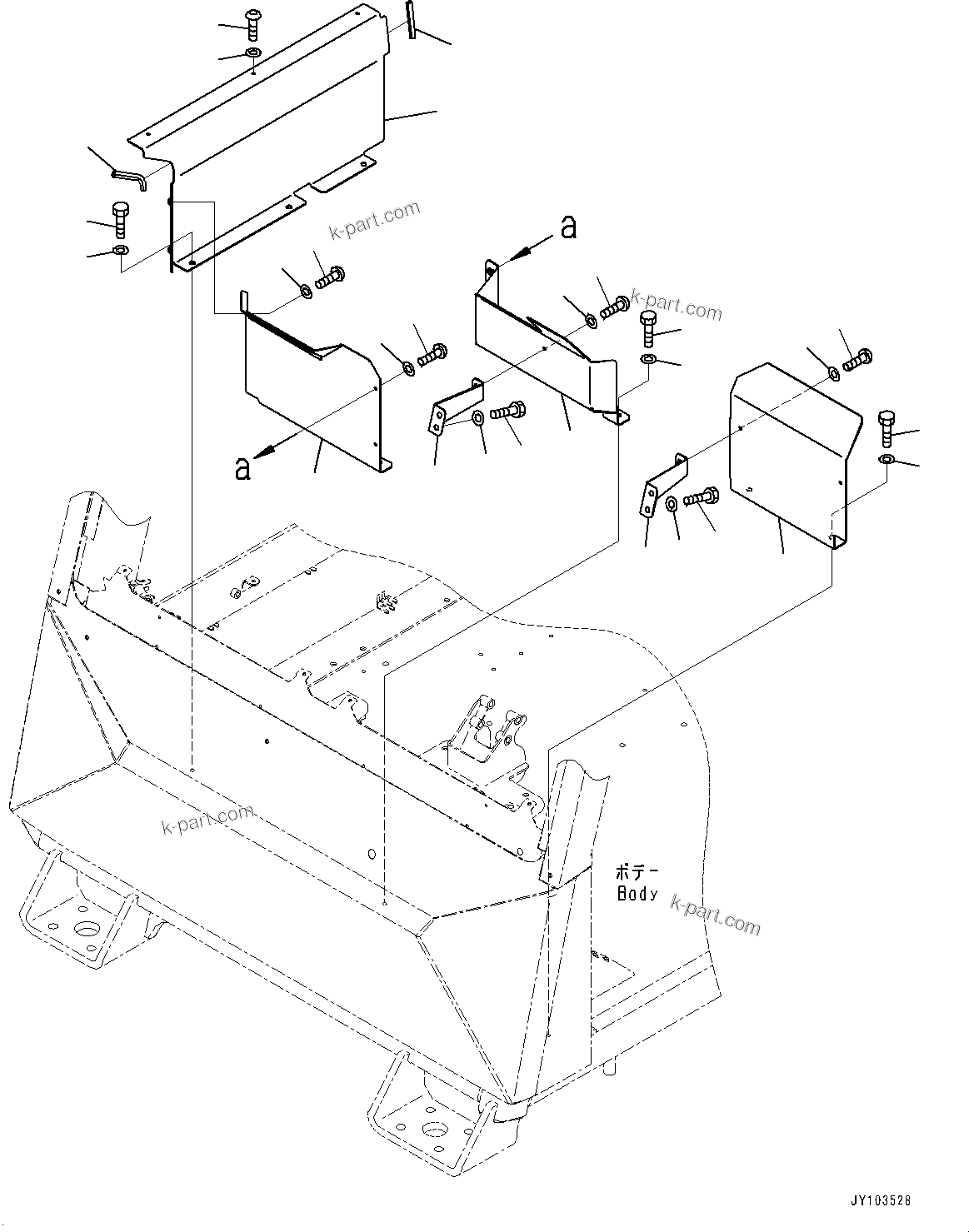 Komatsu parts book diagram for HD785-8E0 S/N 55001-UP: CAB, COVER, FRONT(#55001-)
