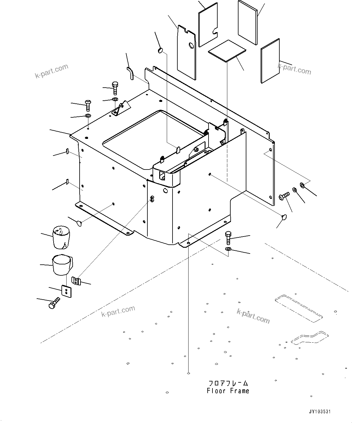 Komatsu parts book diagram for HD785-8E0 S/N 55001-UP: CAB, CONSOLE BOX (1/2)(#55001-)