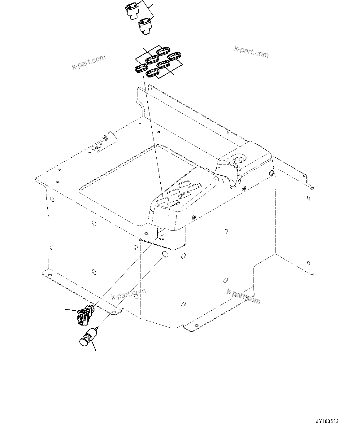 Komatsu parts book diagram for HD785-8E0 S/N 55001-UP: CAB, CONSOLE BOX SWITCH(#55001-)