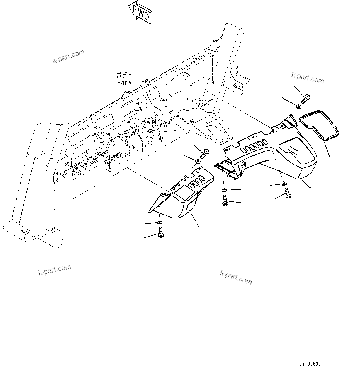 Komatsu parts book diagram for HD785-8E0 S/N 55001-UP: CAB, DASHBOARD COVER(#55001-)