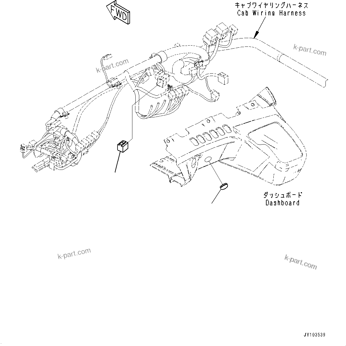 Komatsu parts book diagram for HD785-8E0 S/N 55001-UP: CAB, BLIND PARTS(#55001-)