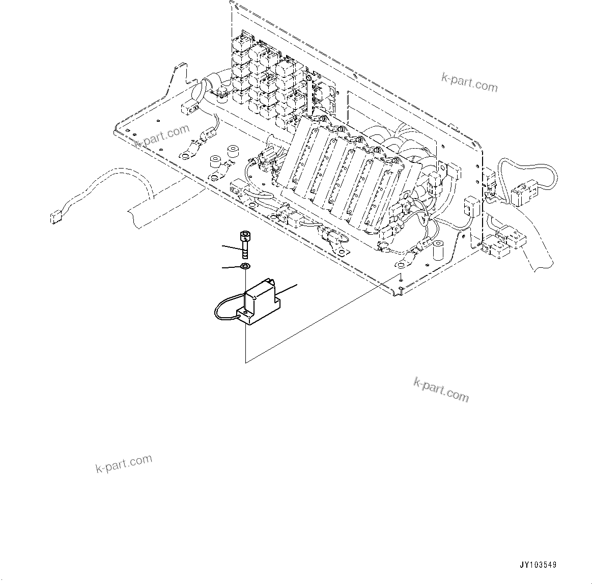 Komatsu parts book diagram for HD785-8E0 S/N 55001-UP: CAB, PAYLOAD METER ANGLE SENSOR(#55001-)