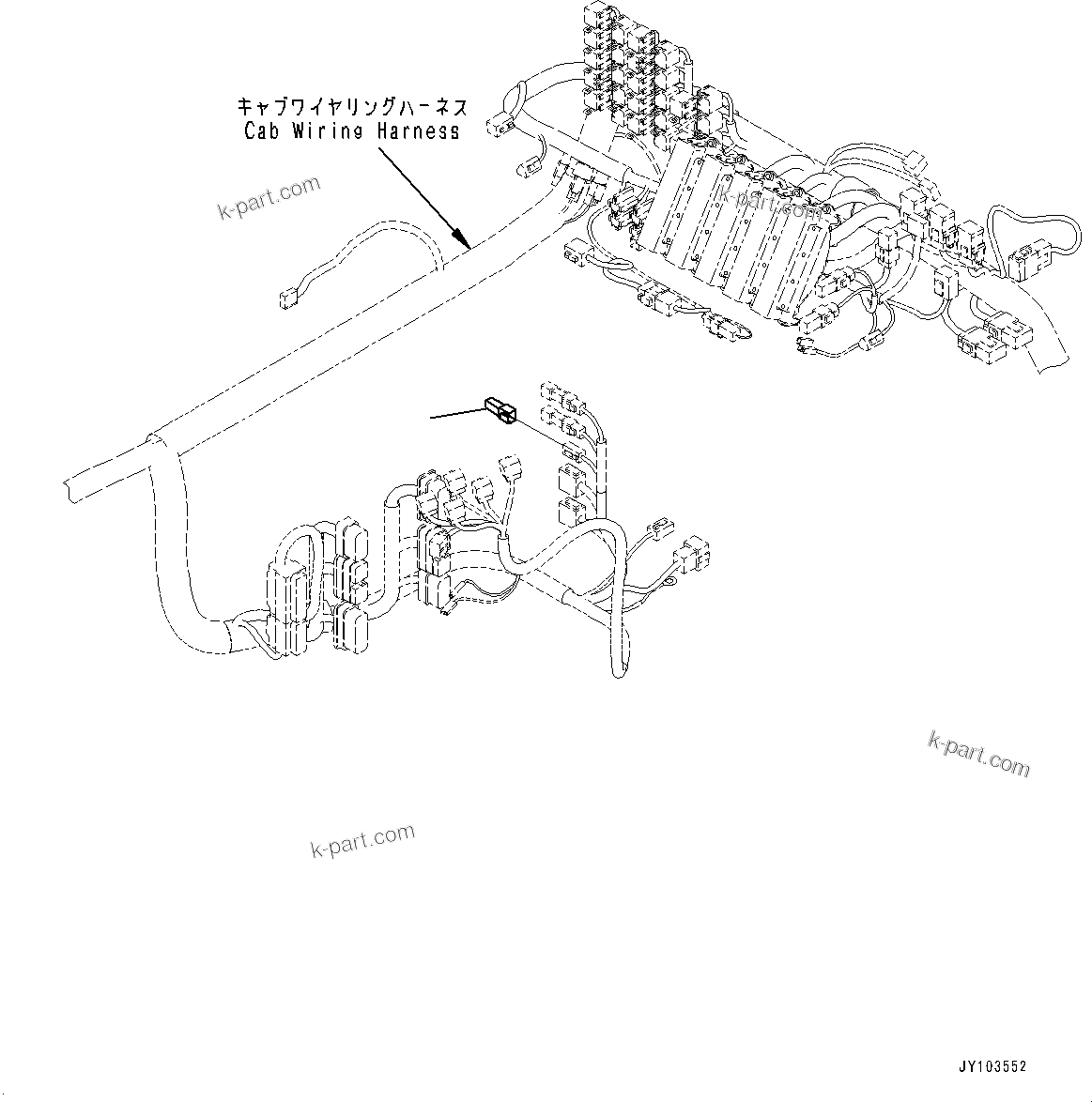 Komatsu parts book diagram for HD785-8E0 S/N 55001-UP: CAB, CONNECTOR(#55001-)