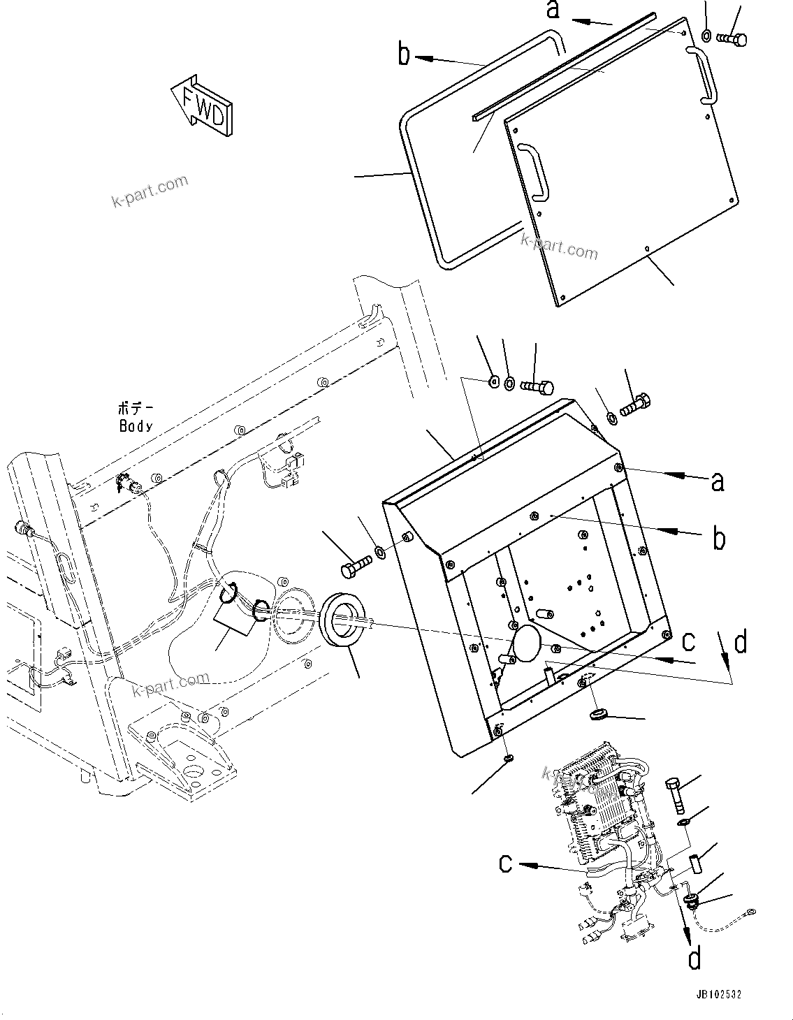 Komatsu parts book diagram for HD785-8E0 S/N 55001-UP: CAB, ELECTRIC BOX(#55001-)
