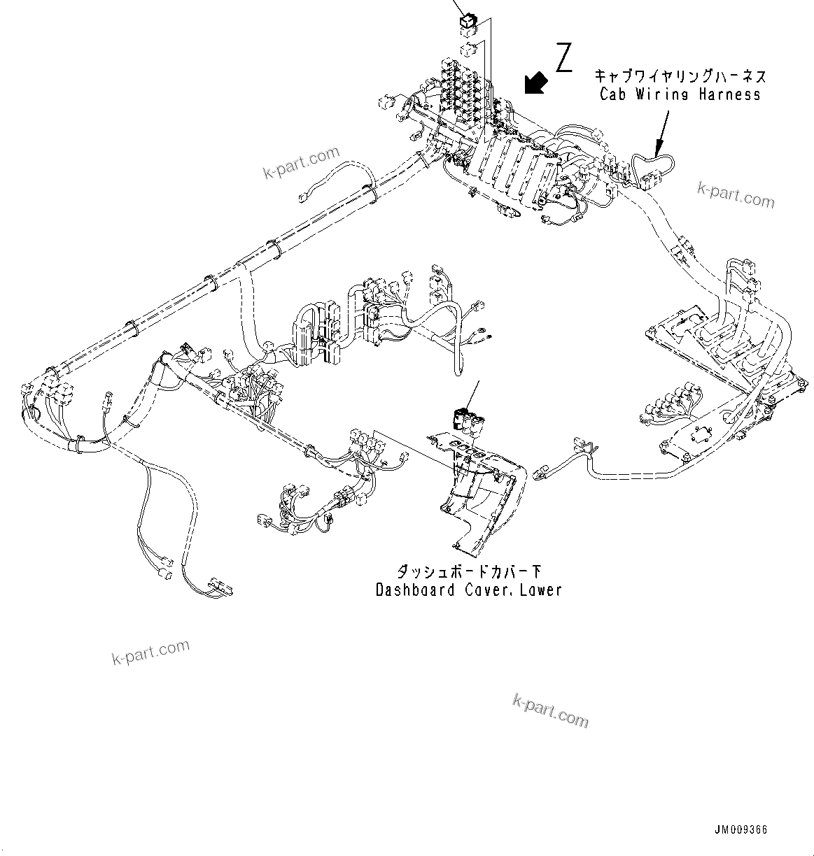 Komatsu parts book diagram for HD785-8E0 S/N 55001-UP: CAB SWITCH, FOG LAMP(#55001-)