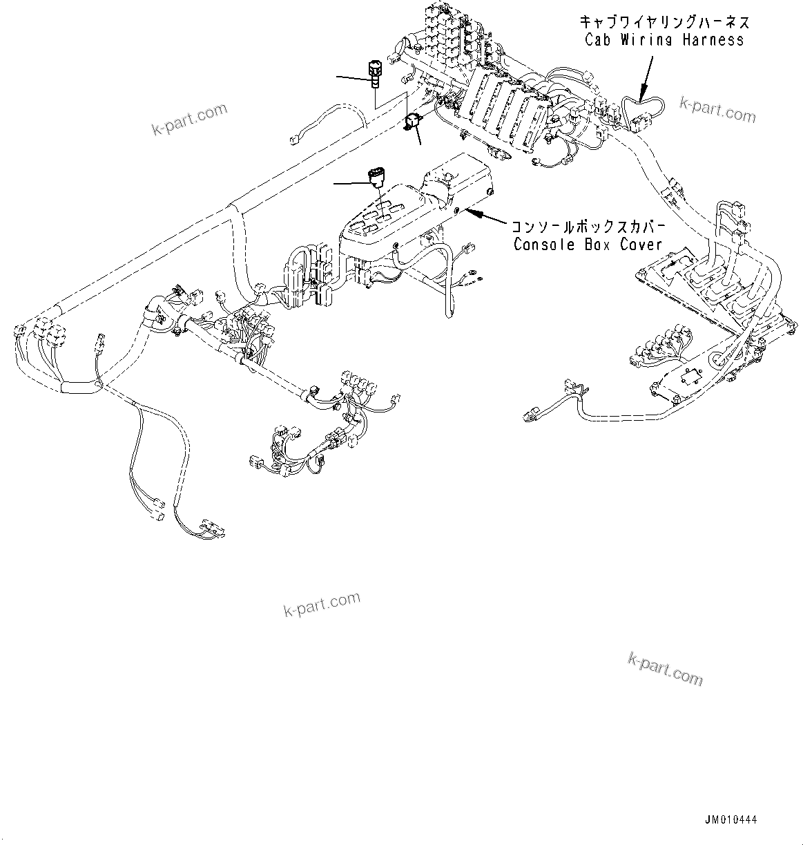 Komatsu parts book diagram for HD785-8E0 S/N 55001-UP: CAB SWITCH, REARVIEW MIRROR HEATER(#55001-)