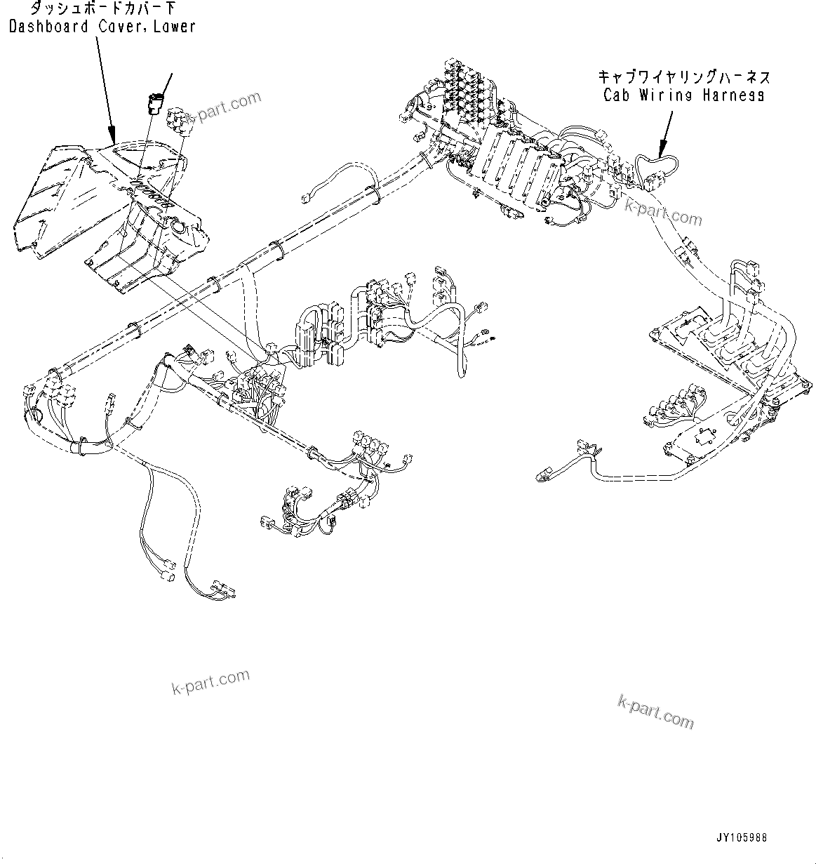 Komatsu parts book diagram for HD785-8E0 S/N 55001-UP: CAB SWITCH, POWER MODE SELECTOR SWITCH(#55001-)