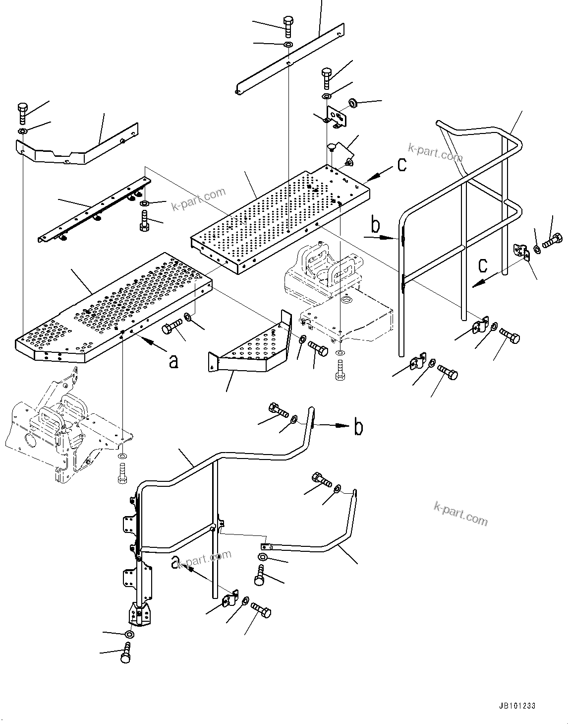 Komatsu parts book diagram for HD785-8E0 S/N 55001-UP: CAB STEP, SIDE STEP(#55001-)