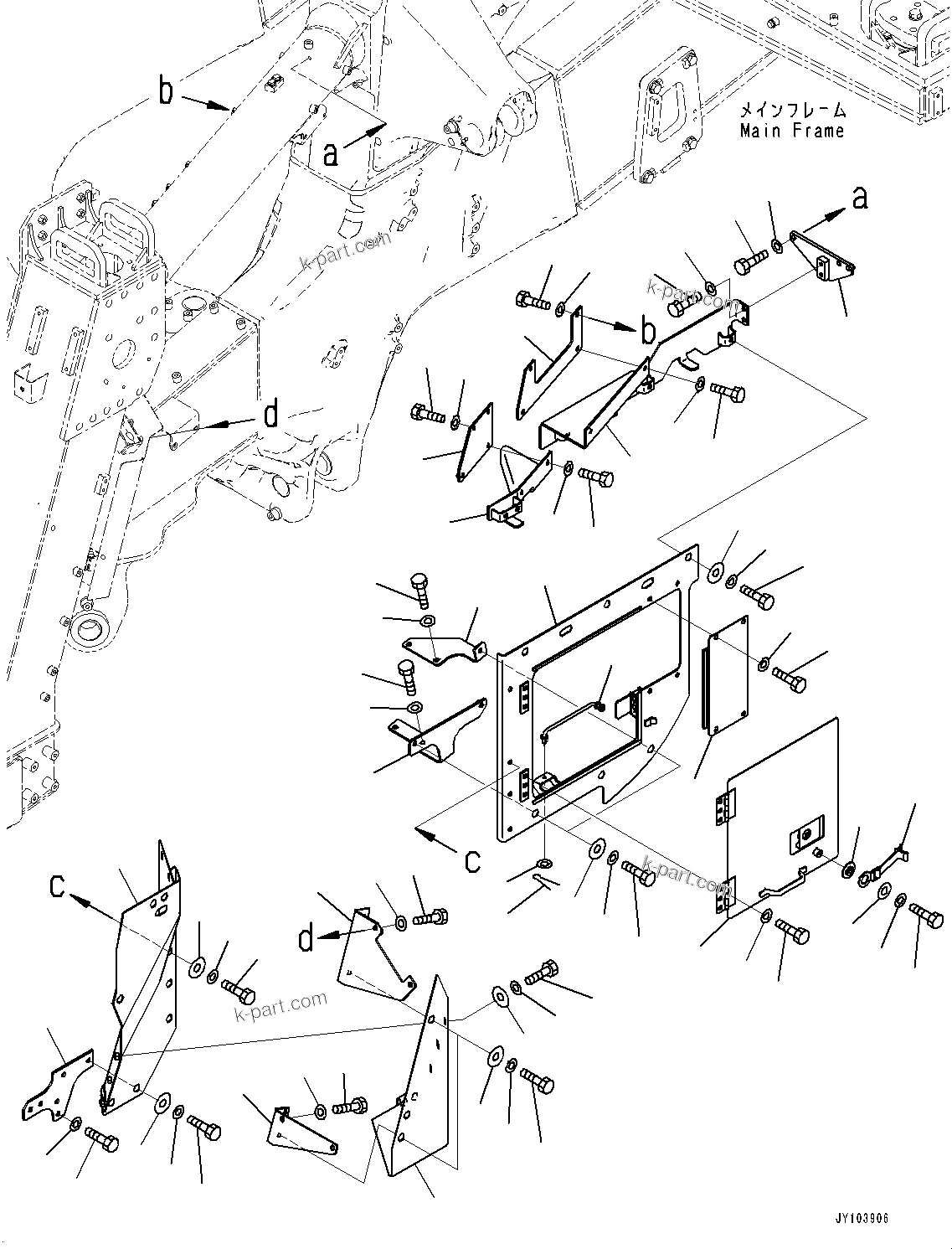 Komatsu parts book diagram for HD785-8E0 S/N 55001-UP: ENGINE ROOM SIDE COVER, L.H.(#55001-55014)