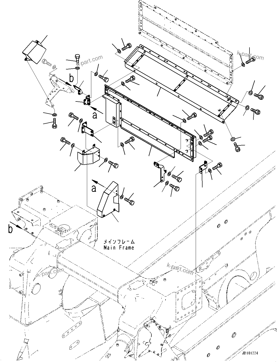 Komatsu parts book diagram for HD785-8E0 S/N 55001-UP: FIRE PROTECTION, ENGINE REAR COVER (2/2)(#55001-)