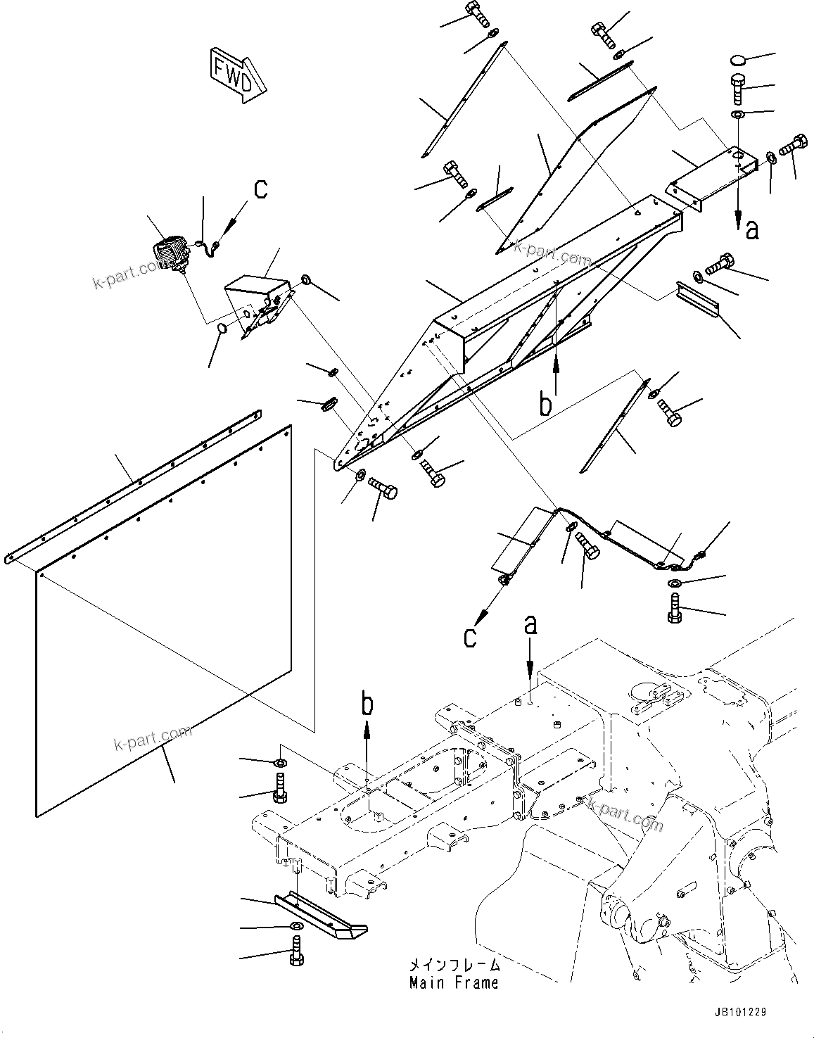 Komatsu parts book diagram for HD785-8E0 S/N 55001-UP: FENDER, FENDER, R.H.(#55001-55014)