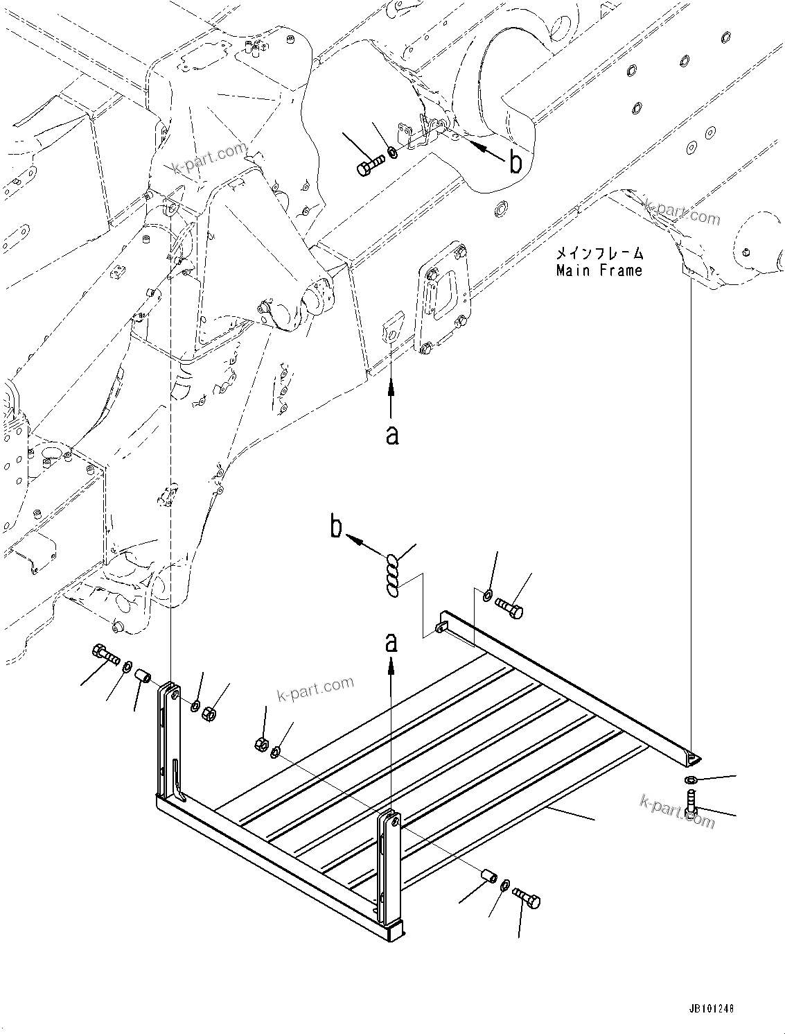 Komatsu parts book diagram for HD785-8E0 S/N 55001-UP: TRANSMISSION UNDER GUARD, (#55001-)