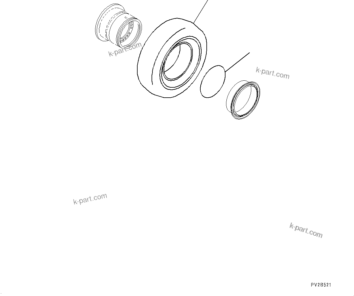 Komatsu parts book diagram for HD785-8E0 S/N 55001-UP: TIRE, (27.00-R49 E4 VZTS E2ALS, BRIDGESTONE)(#55001-)