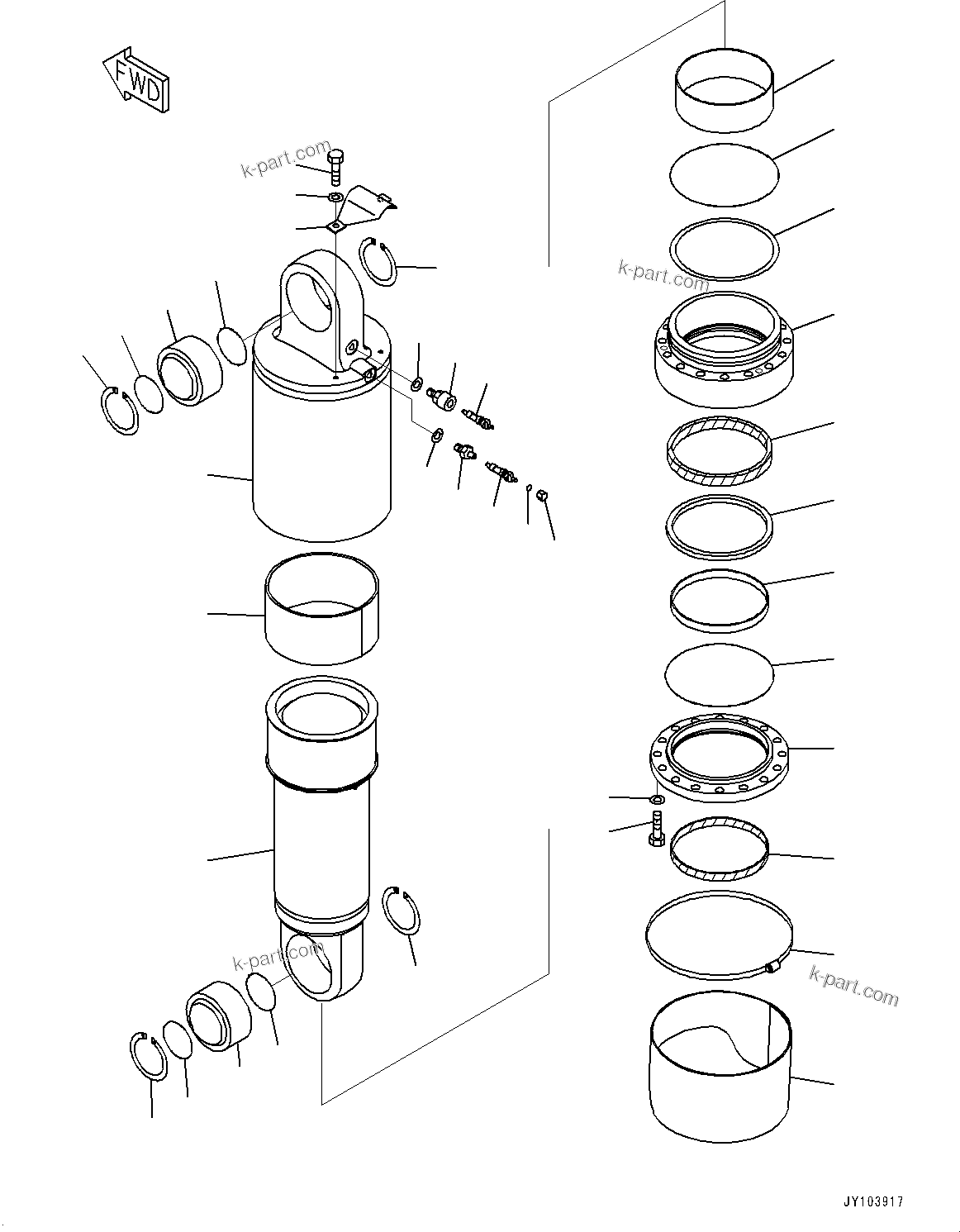 Komatsu parts book diagram for HD785-8E0 S/N 55001-UP: REAR SUSPENSION, (#55001-)