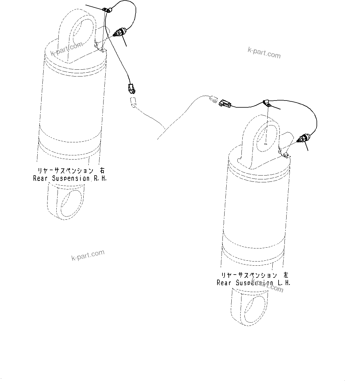 Komatsu parts book diagram for HD785-8E0 S/N 55001-UP: REAR SUSPENSION PRESSURE SENSOR, (#55001-)