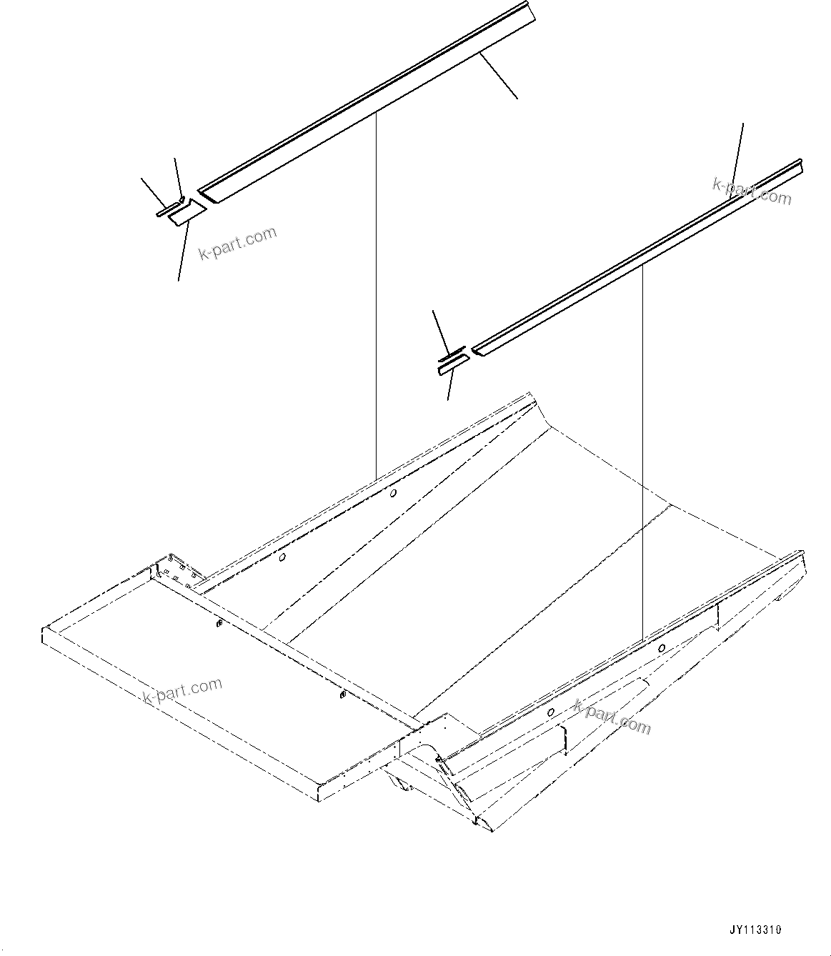 Komatsu parts book diagram for HD785-8E0 S/N 55001-UP: BODY SIDE EXTENSION, (#56001-)