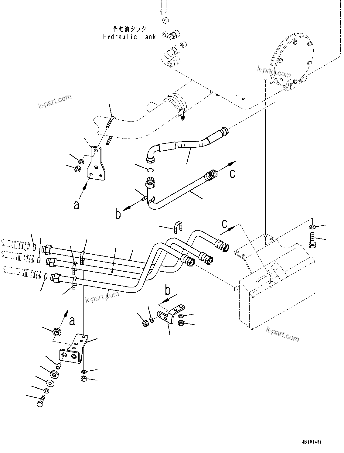 Komatsu parts book diagram for HD785-8E0 S/N 55001-UP: OIL QUICK CHARGE UNIT, PIPING(#55001-)