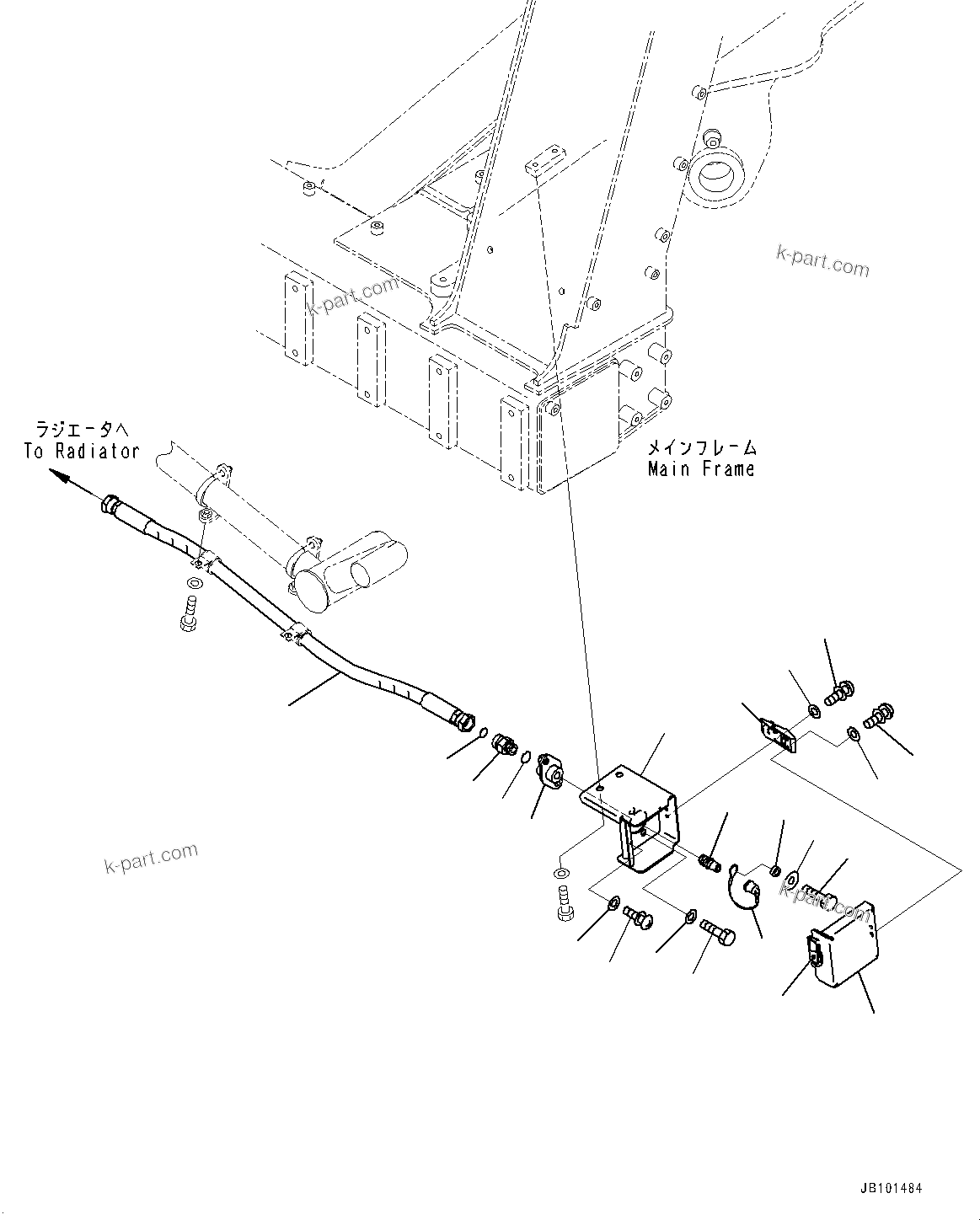 Komatsu parts book diagram for HD785-8E0 S/N 55001-UP: COOLANT QUICK CHARGE UNIT, COVER(#55001-)