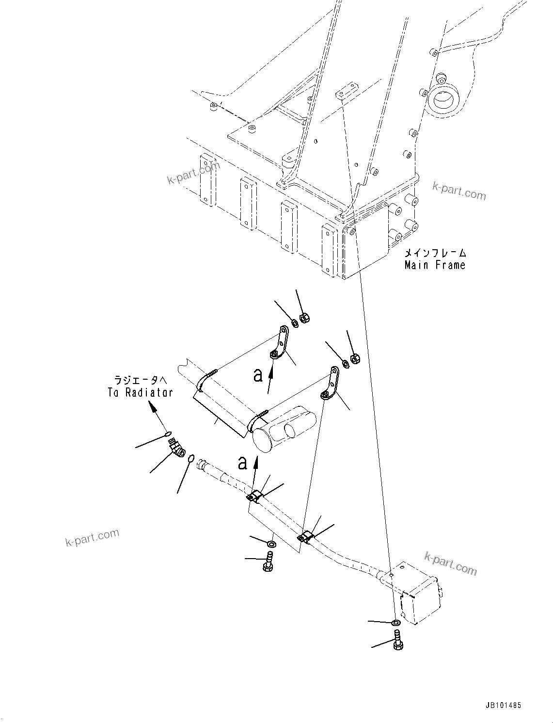 Komatsu parts book diagram for HD785-8E0 S/N 55001-UP: COOLANT QUICK CHARGE UNIT, BOLT(#55001-)