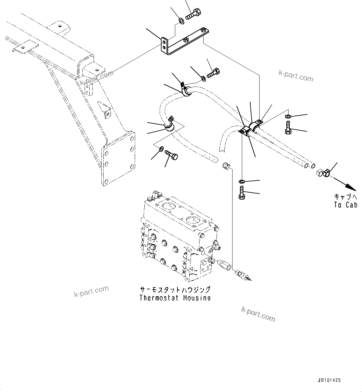Komatsu parts book diagram for HD785-8E0 S/N 55001-UP: AIR CONDITIONER RELATED PARTS, HEATER HOSE CLAMP(#55001-)