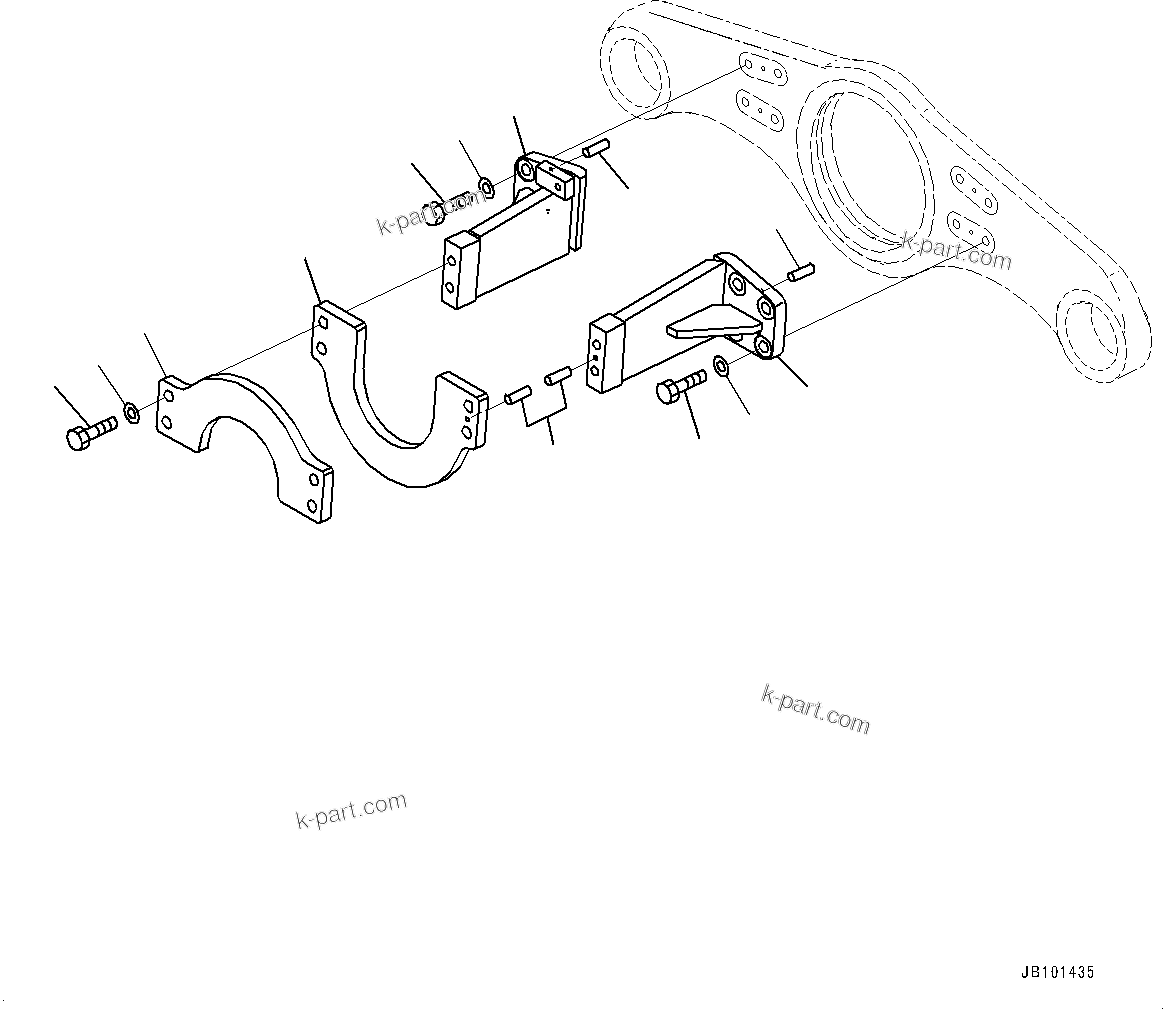 Komatsu parts book diagram for HD785-8E0 S/N 55001-UP: FRONT DRIVE SHAFT GUARD, (#55001-)