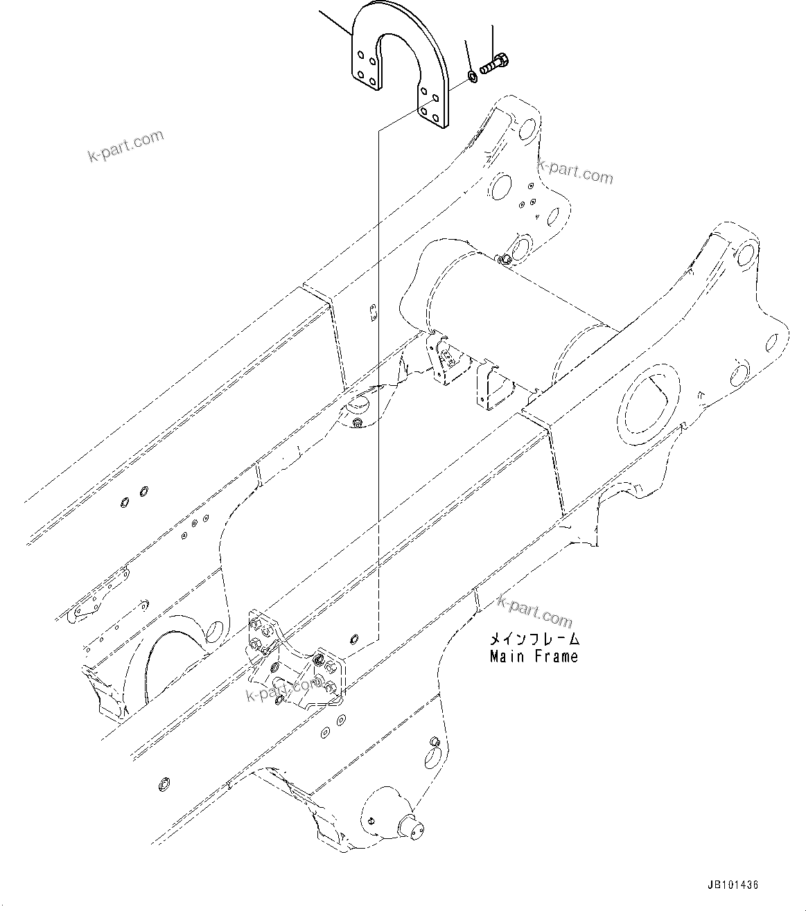 Komatsu parts book diagram for HD785-8E0 S/N 55001-UP: REAR DRIVE SHAFT GUARD, (#55001-)