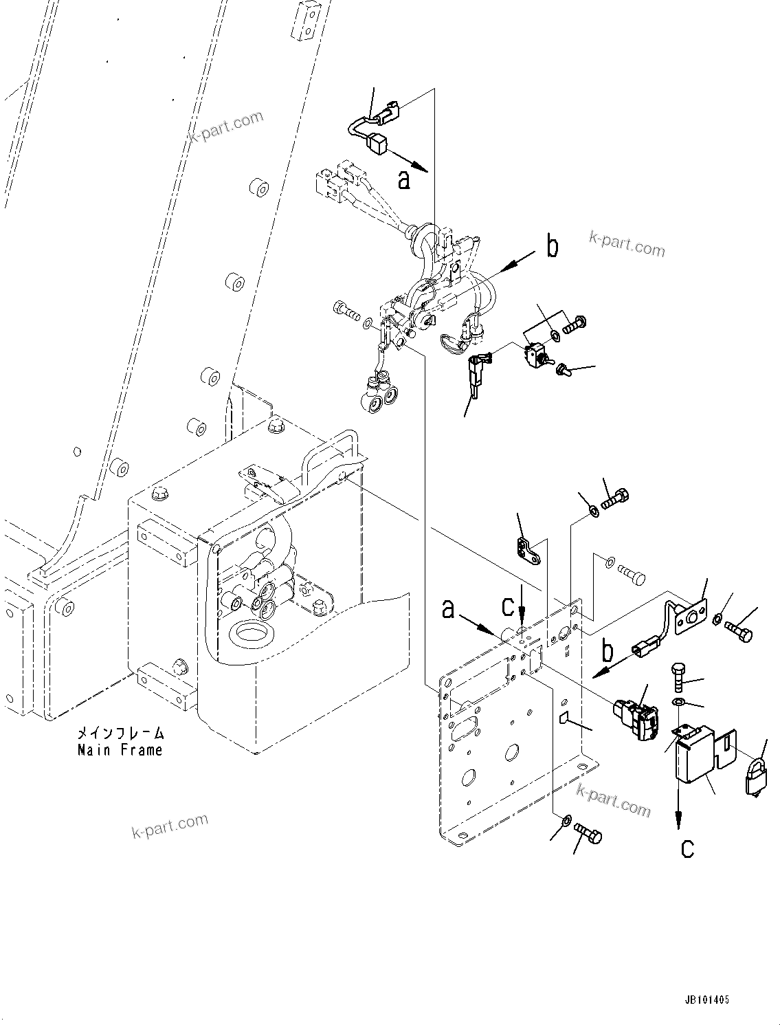 Komatsu parts book diagram for HD785-8E0 S/N 55001-UP: BATTERY DISCONNECT SWITCH, MACHINE LOCK-OUT SWITCH(#55001-)