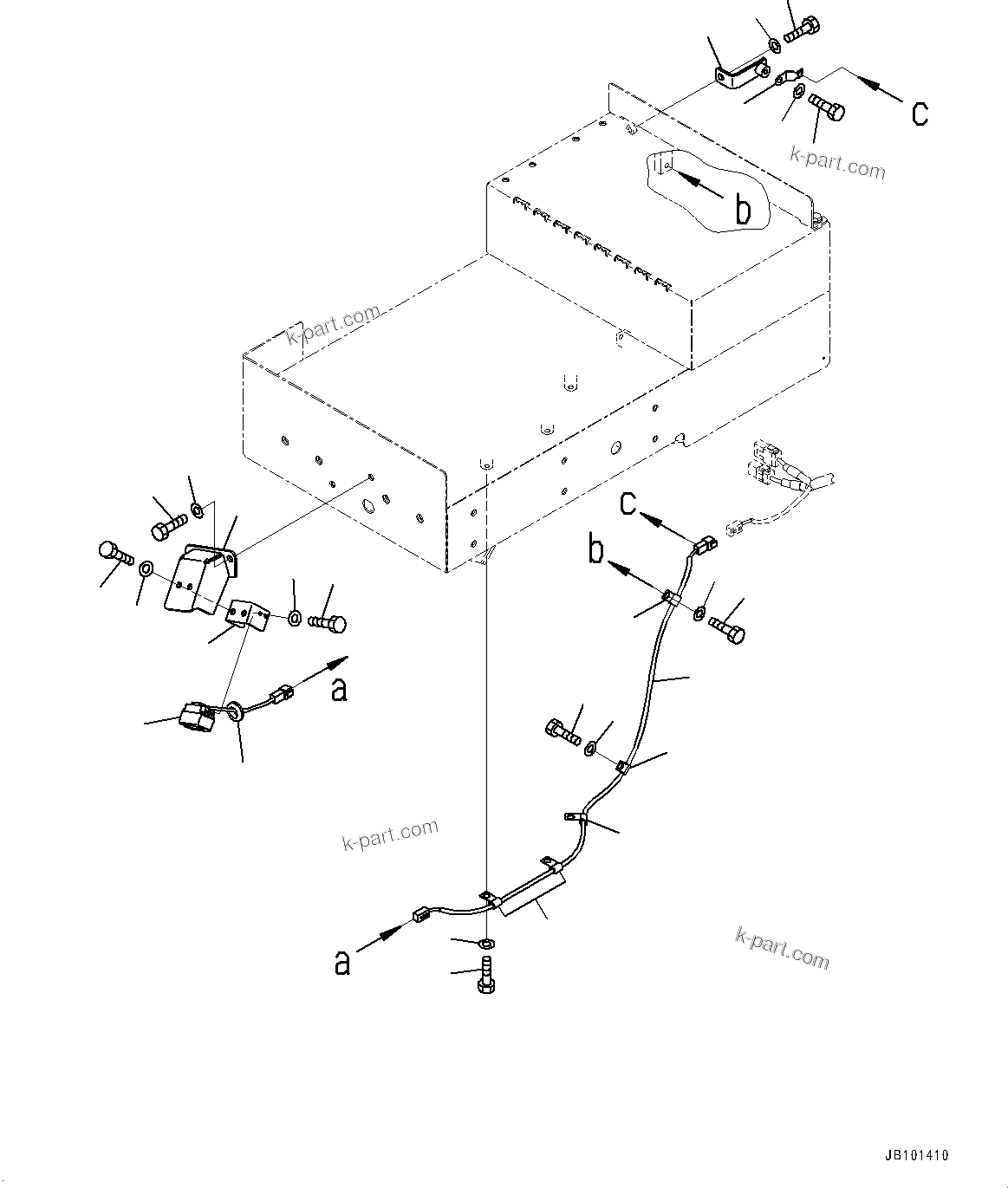 Komatsu parts book diagram for HD785-8E0 S/N 55001-UP: KOMVISION CAMERA, WIRING HARNESS BRACKET(#55001-)