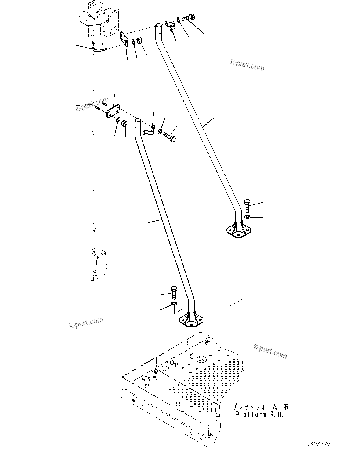 Komatsu parts book diagram for HD785-8E0 S/N 55001-UP: ANTENNA, POLE(#55001-)