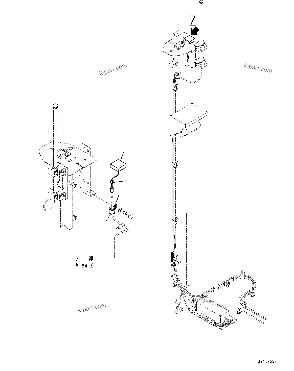 Komatsu parts book diagram for HD785-8E0 S/N 55001-UP: ANTENNA, ANTENNA(#55001-)