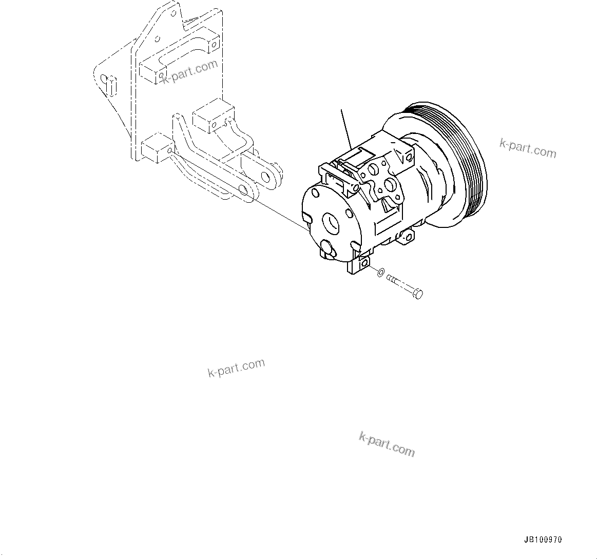 Komatsu parts book diagram for WA800-8E0 S/N 84001-UP: ENGINE RELATED PARTS, AIR CONDITIONER COMPRESSOR(#84001-)