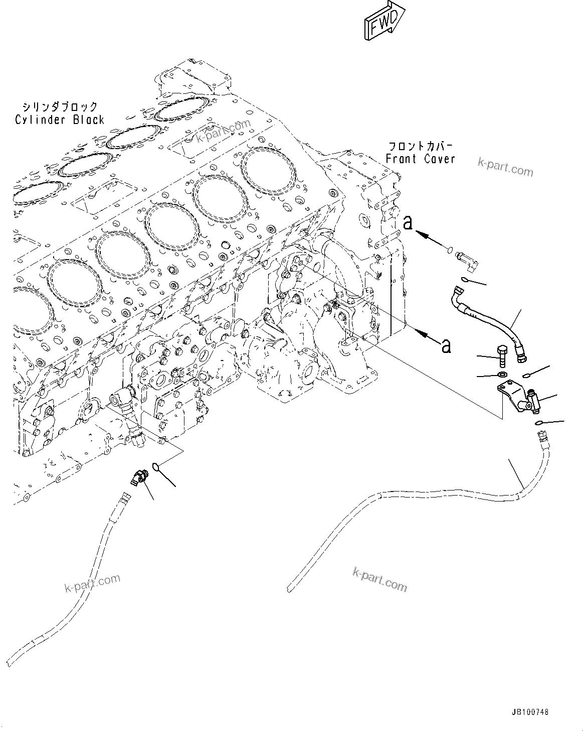 Komatsu parts book diagram for WA800-8E0 S/N 84001-UP: ENGINE RELATED PARTS, SERVICE CENTER PIPING(#84001-)