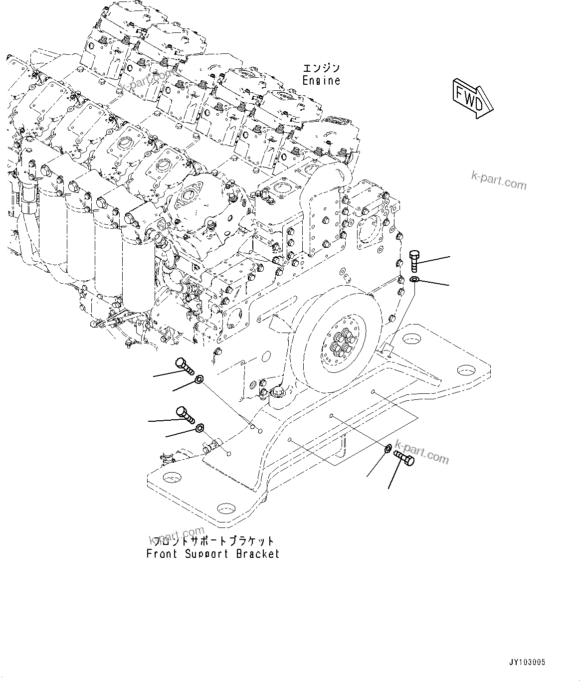 Komatsu parts book diagram for WA800-8E0 S/N 84001-UP: ENGINE RELATED PARTS, BLIND PARTS(#84001-)